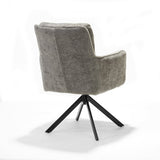 Fauteuil Alex Tissu Cremona %2302 Ecru - Structure rotative 360 noir A360