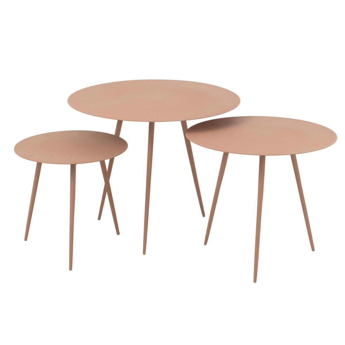 Table d'appoint J-Line en fer vieux rose, vue de face