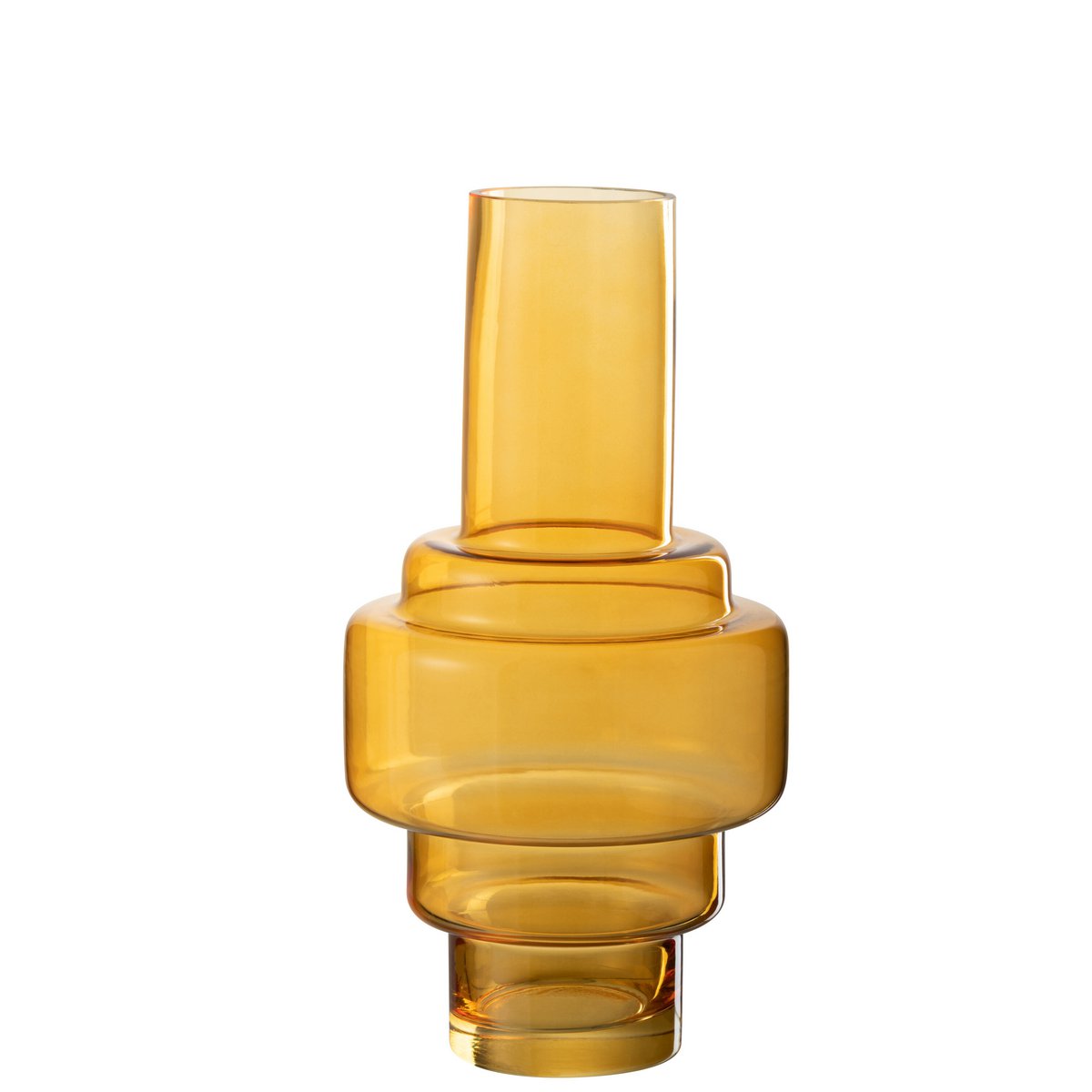 Vue rapprochée du vase J-Line Rino, couleur jaune éclatante