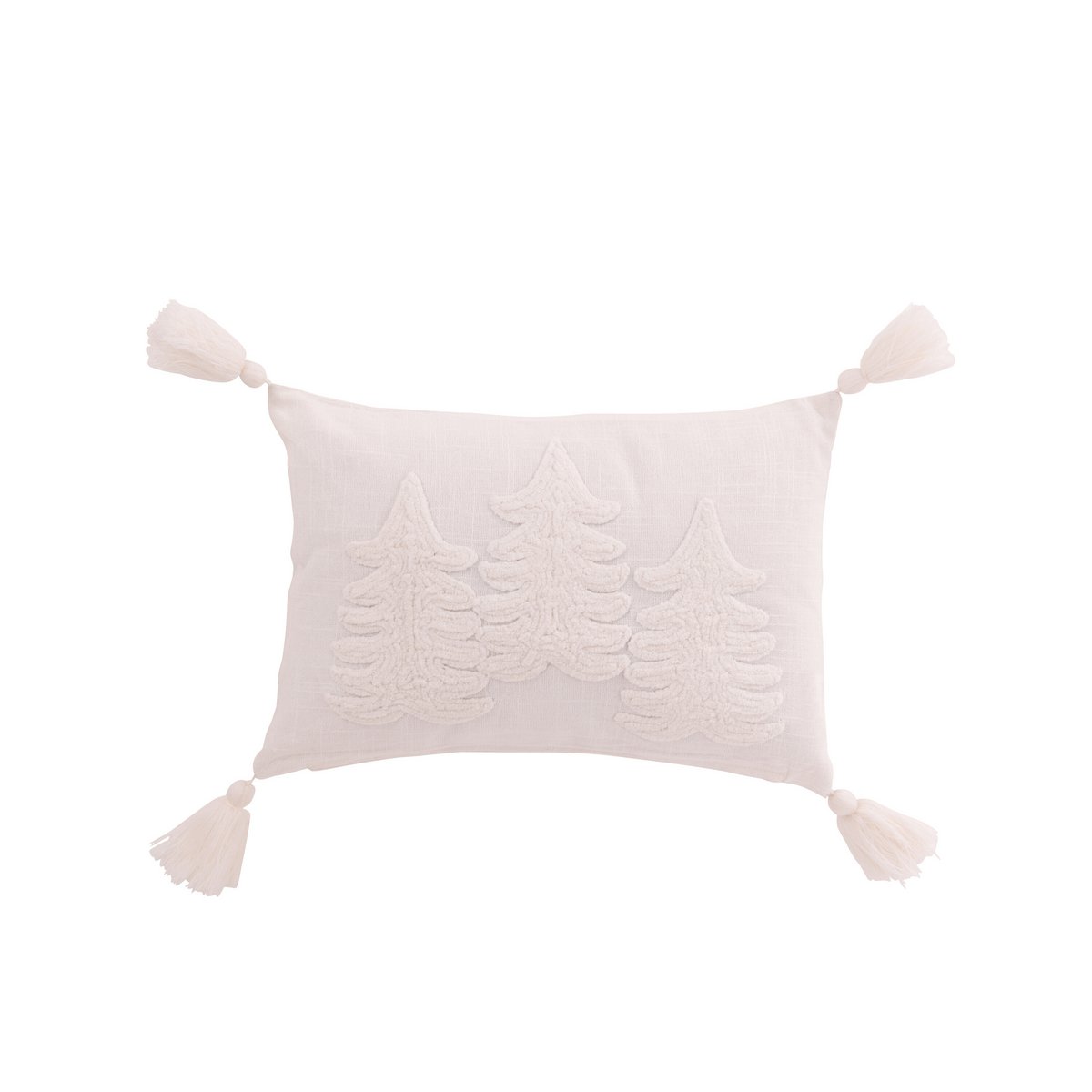 Coussin J-Line blanc en ambiance festive de Noël