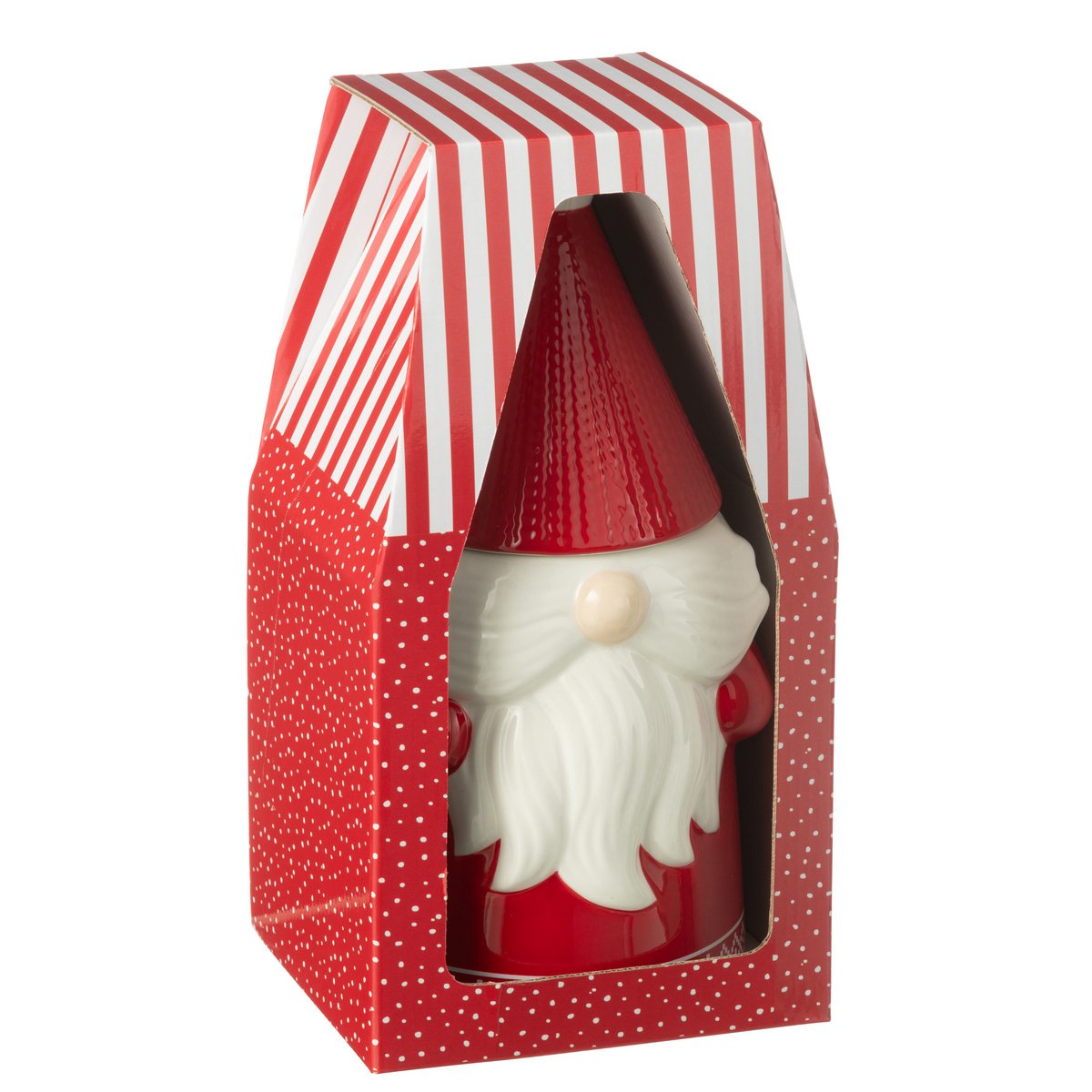 Coffret Cadeau J-Line en céramique rouge, vue de face
