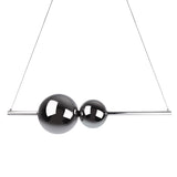 LED PRENDANT LAMP chrome "Nova" fait de verre en métal, en plastique et en fumée en métal et en métal, avec des LED fermement construites, environ. 105 cm de long