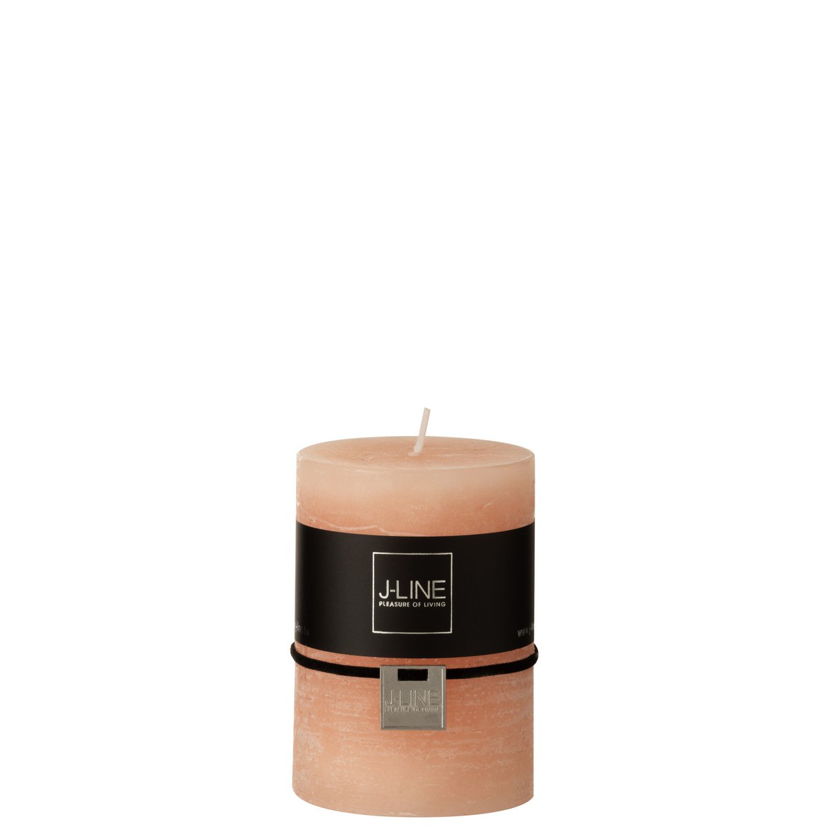 Bougie cylindrique J-Line rose, élégante et moderne, pour une ambiance chaleureuse