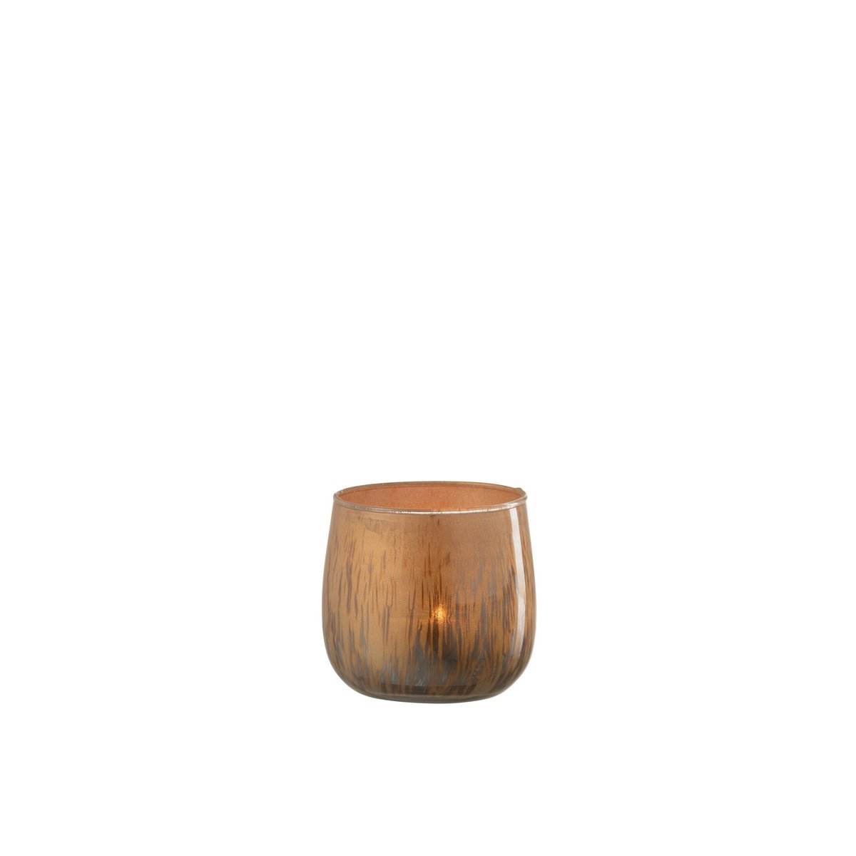 Bougeoir J-Line, profil montrant la texture du verre marron