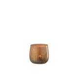 Bougeoir J-Line, profil montrant la texture du verre marron