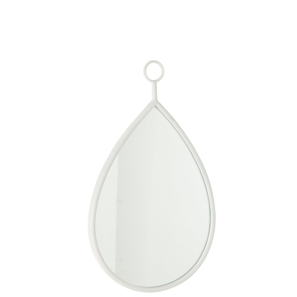 Détail du miroir J-Line Drop - Finition en verre blanc