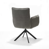Fauteuil Nova Tissu Cremona %2393 Gris Foncé - Structure rotative 360 noir A360
