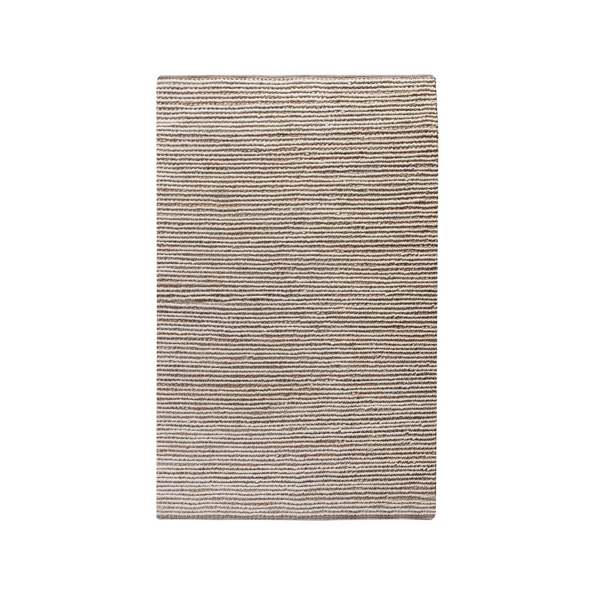 Tapis Avadi - Vue d'ensemble du tapis tissé à la main en nature/ivoire