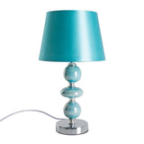 Lampe de table en céramique "Araga" 36 cm de haut, lampe de table en métal, en céramique, avec des lames de texte, turquoise, avec socket E14, éclairage pour salle à manger, salon, couloir ou bureau