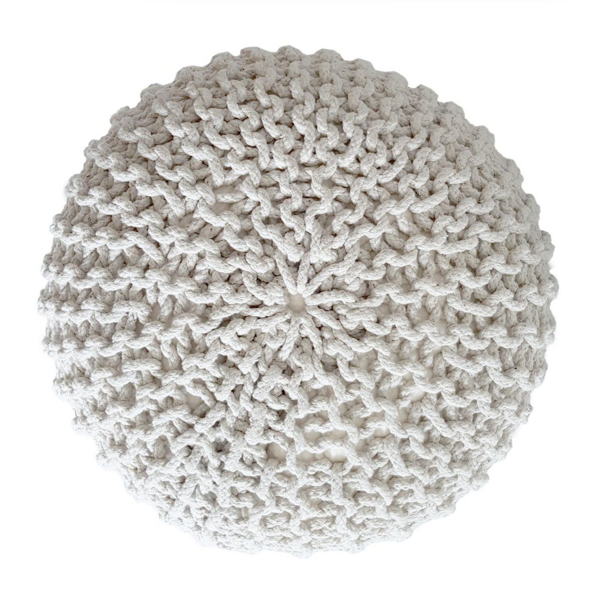Tabouret de tricot moderne, design élégant, hauteur 30 cm, en coton recyclé