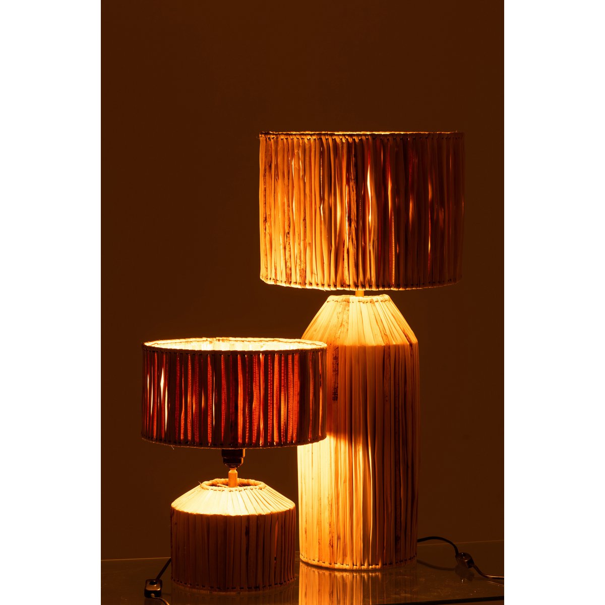 Zoom sur le matériau en jute de la lampe J-Line