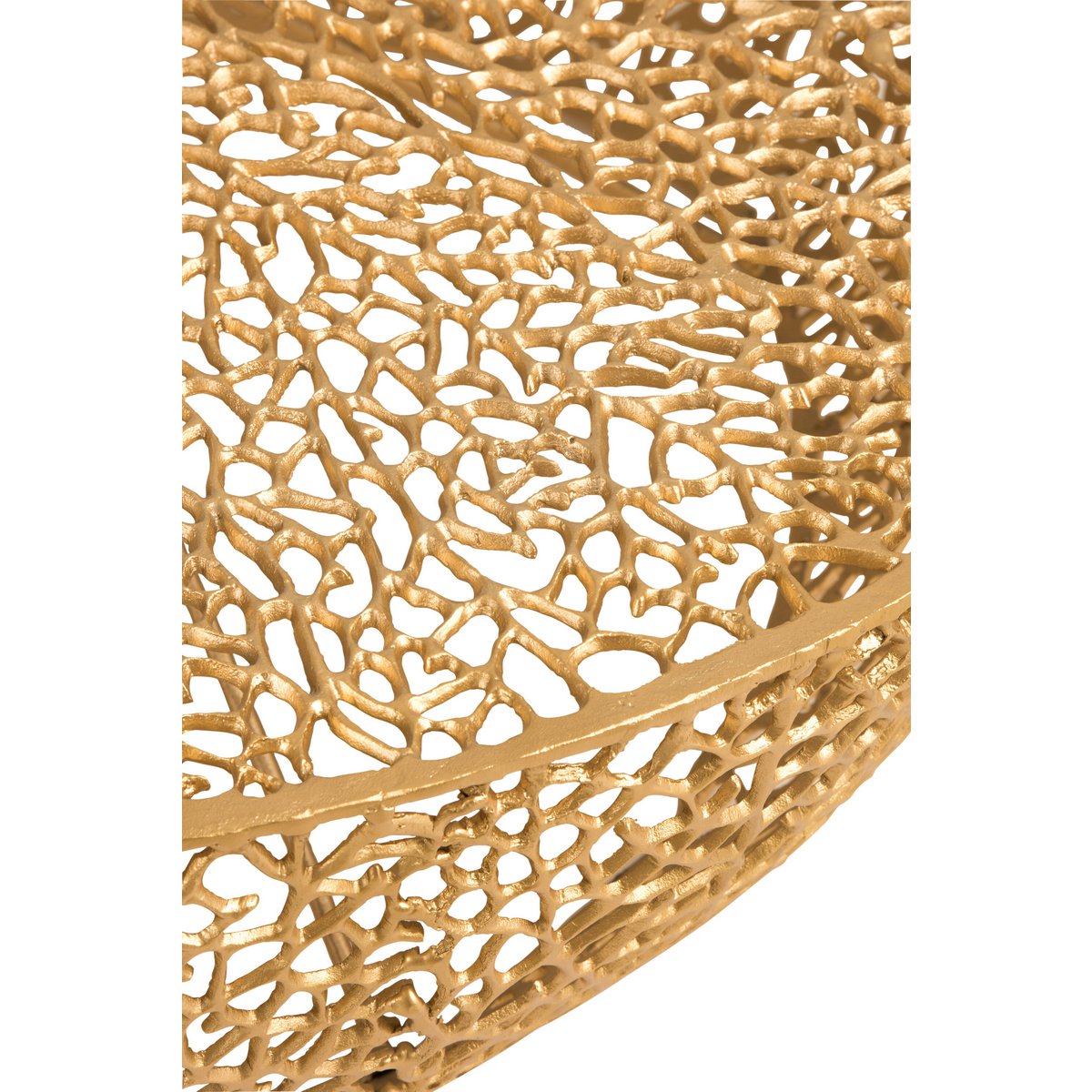 Vue de dessus de la table basse J-Line avec détails corail