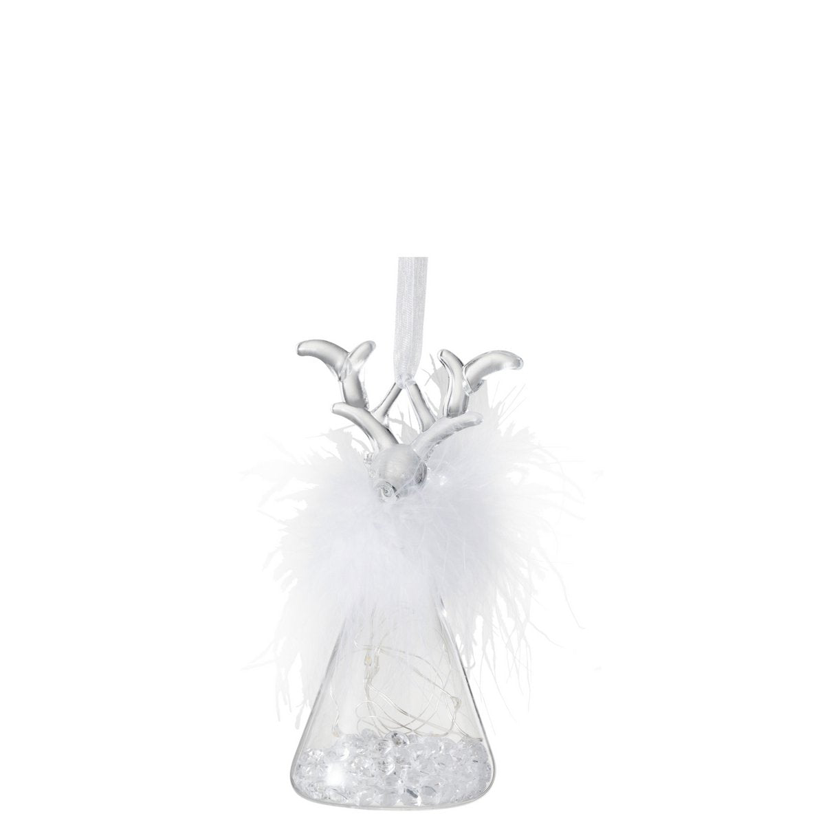 Détail du verre transparent de la suspension Renne