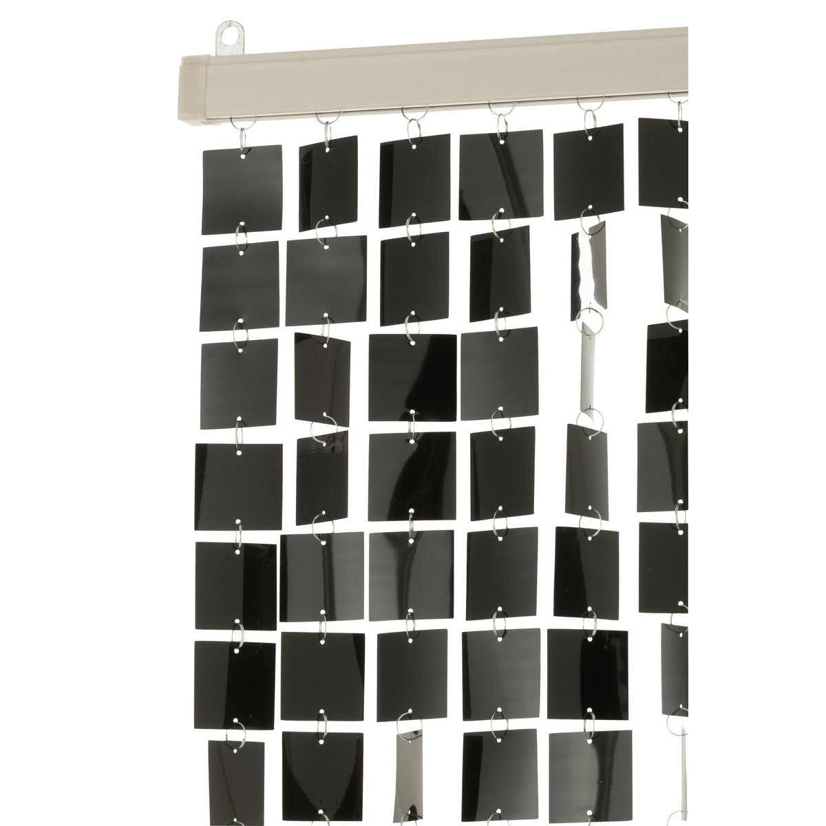Rideau J-Line Carré noir en PVC, vue d'ensemble élégante.