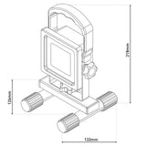 Spotlight LED "Pablo", en plastique noir avec des LED fermement intégrés, pratique pour le garage, l'atelier et le camping