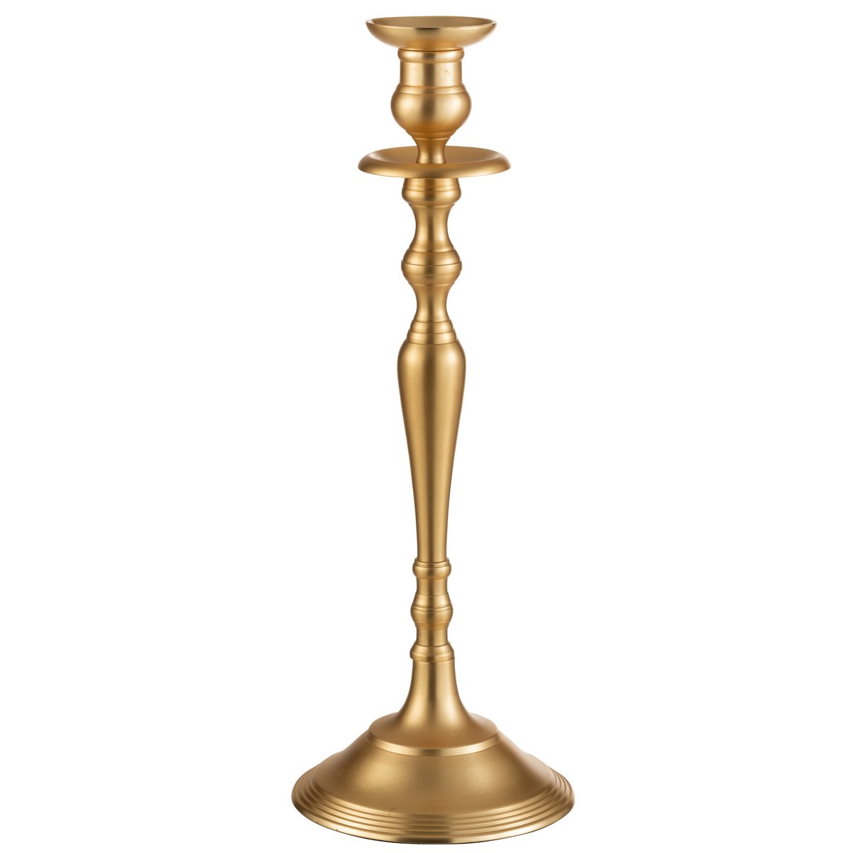 Bougeoir J-Line Classic Design en aluminium doré, détail du design