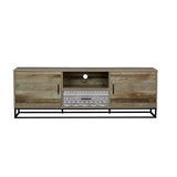 Buffet bas scandinave en MDF et métal avec portes et tiroir