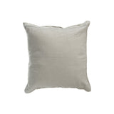 Détail du coussin J-Line en lin vert, parfait pour la décoration intérieure.