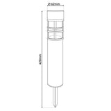 Décoratifs solairespieß "Bobby" dans le set 3, Ø 6,2 cm, 42 cm de haut, métal en acier, plastique, LED intégré blanc chaud blanc