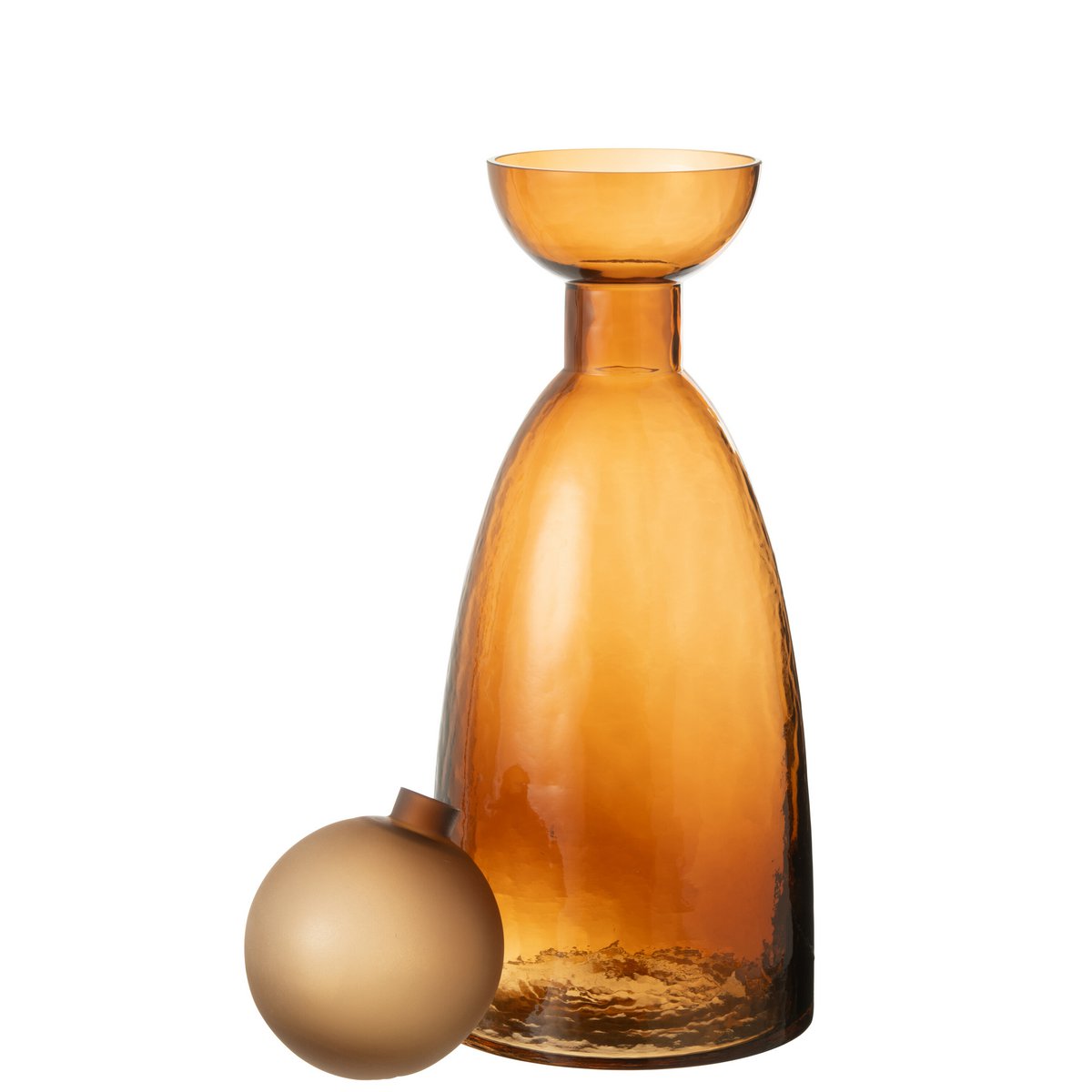 Détail du vase Yoko, bouchon inclus, couleur marron