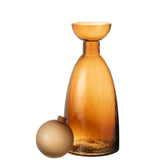 Détail du vase Yoko, bouchon inclus, couleur marron