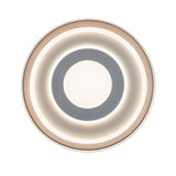 Plafond LED "DOIRA" Ø 50,5 cm, 7,5 cm de haut, métal et plastique en argent et blanc, LED intégrés, 3600 lm lumineux, dimmable, fonction CCT 3000-6500 K, fonction de lumière nocturne