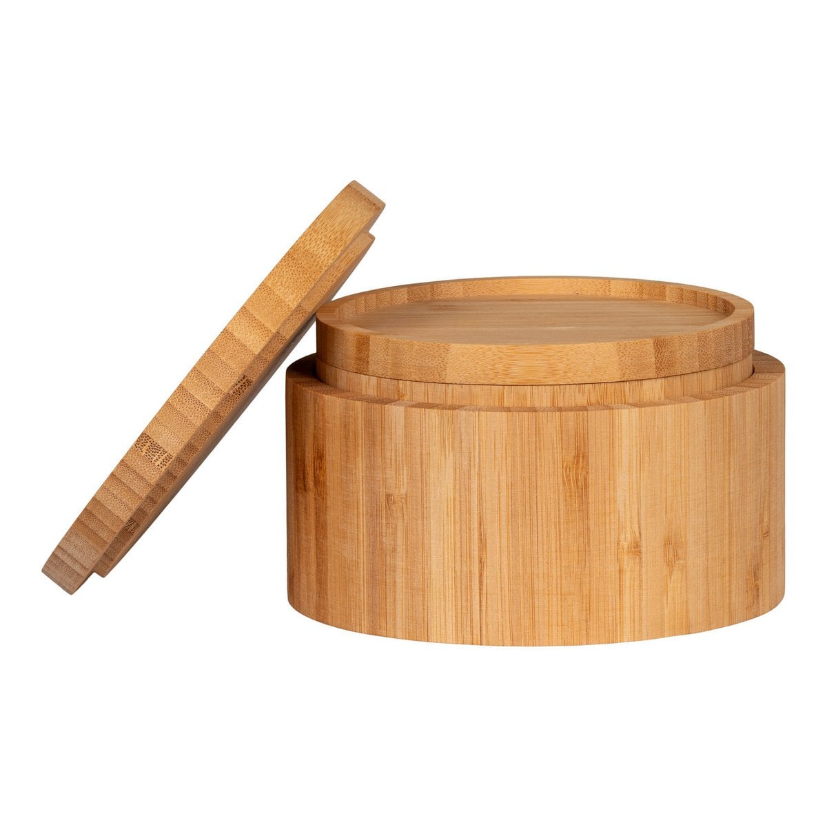 Boîte Chefalu en bambou posée dans un salon scandinave