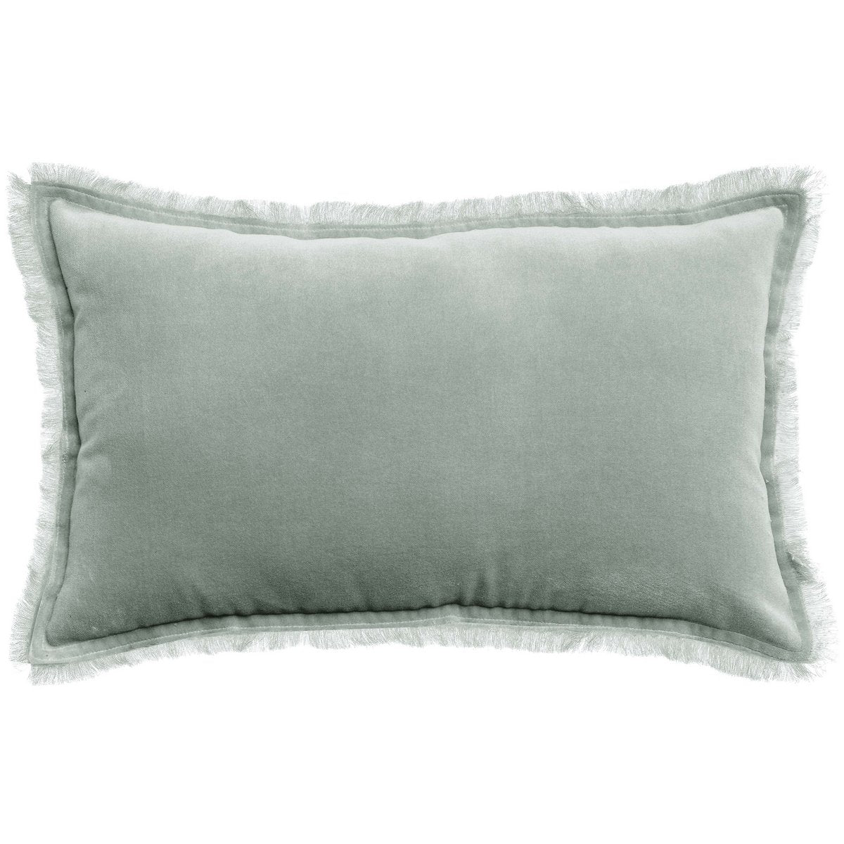 Coussin uni Fara Titane 30x50 - vue de face avec texture douce