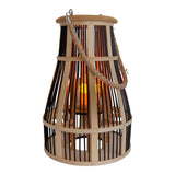 Décol Light "Korbinien", y compris une bougie solaire pour le jardin et le balcon, de Rattan dans la nature, hauteur de lampe solaire 35 cm