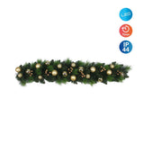 Décoration extérieure de vrille de Noël à LED "Noel" en métal et en plastique en vert et en or, avec des LED fermement intégrées
