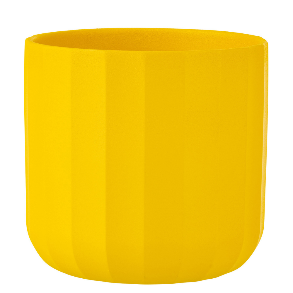 Pot de fleur J-Line Summer en céramique jaune - vue avant