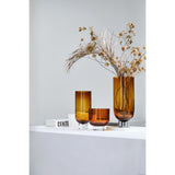 Vase en verre de luxe moderne de 9 mm d'épaisseur, design sobre, très grand, orange foncé chaud, OMAHA36AM