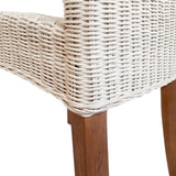 Chaise de rotin chaise de salle à manger blanche chaise de panier cardine blanc chaise de jardin d'hiver durable