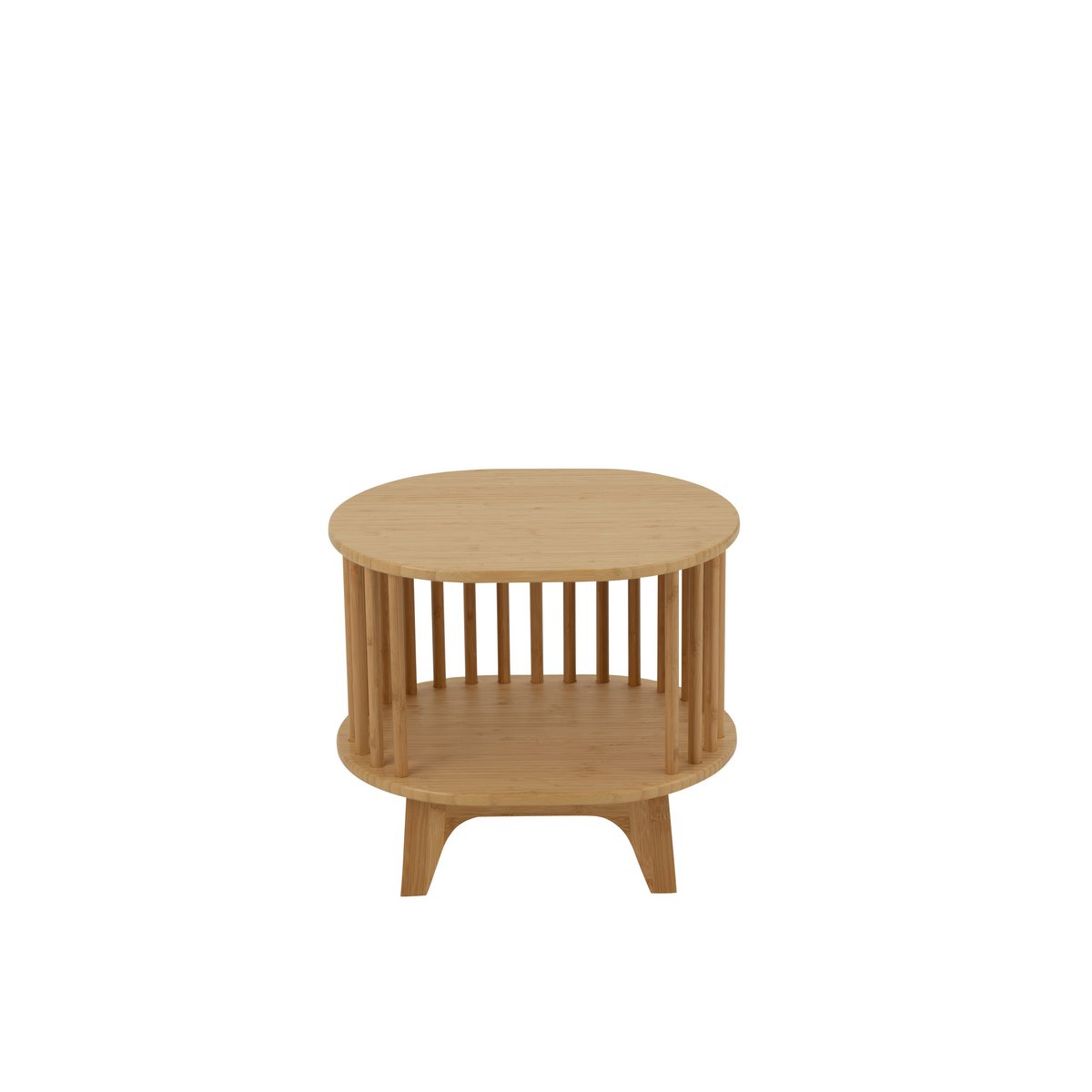 Table de chevet J-Line Live en bambou naturel, vue de face