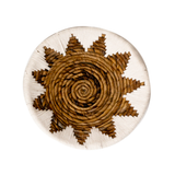 Panier Mural Rond Boho – Décoration Murale Tissée – Bol Décoratif – Plaque Murale Tissée avec Motif Étoile Brodé ADARI (2 tailles, Ø30/40 cm)
