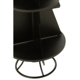 Détail de l'étagère J-Line en métal noir, design moderne