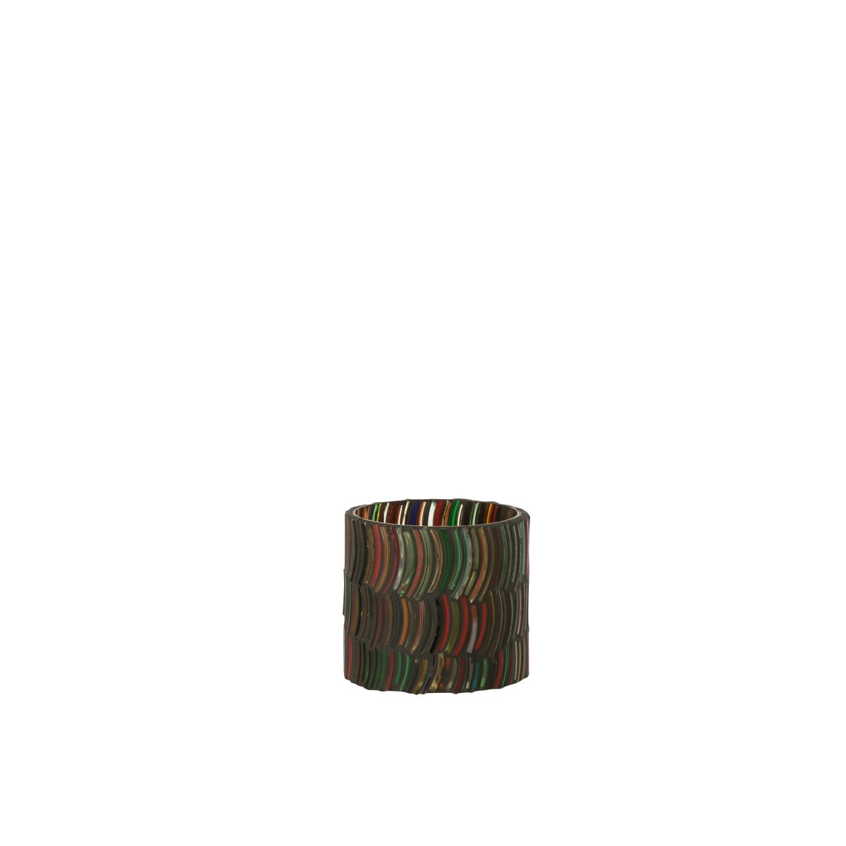 Support Teelight Mosaïque Courbe J-Line en verre multicolore
