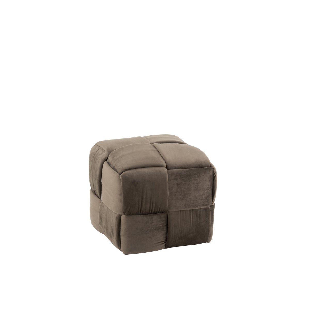 Pouf J-Line 1 place en textile gris foncé avec structure en bois, vue de face