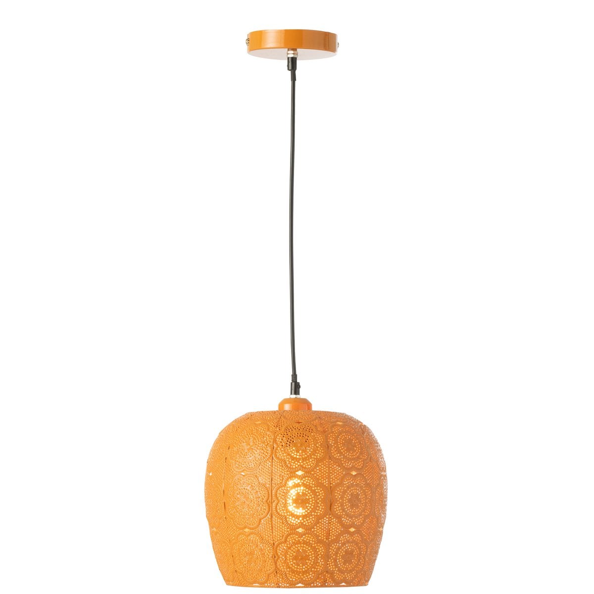 Lampe Suspendue Alive J-Line en métal orange vue avant
