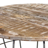 Table basse ronde durable Lexington ø 75 cm treillis métallique fil métallique table de salon en bois massif