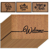 Lot de 10 tapis de noix de coco 60 x 40 cm motif paillasson paillasson paillasson tapis anti-poussière porte d'entrée