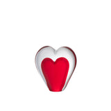Presse-Papier Coeur en Verre Rouge J-Line sur pied, design moderne