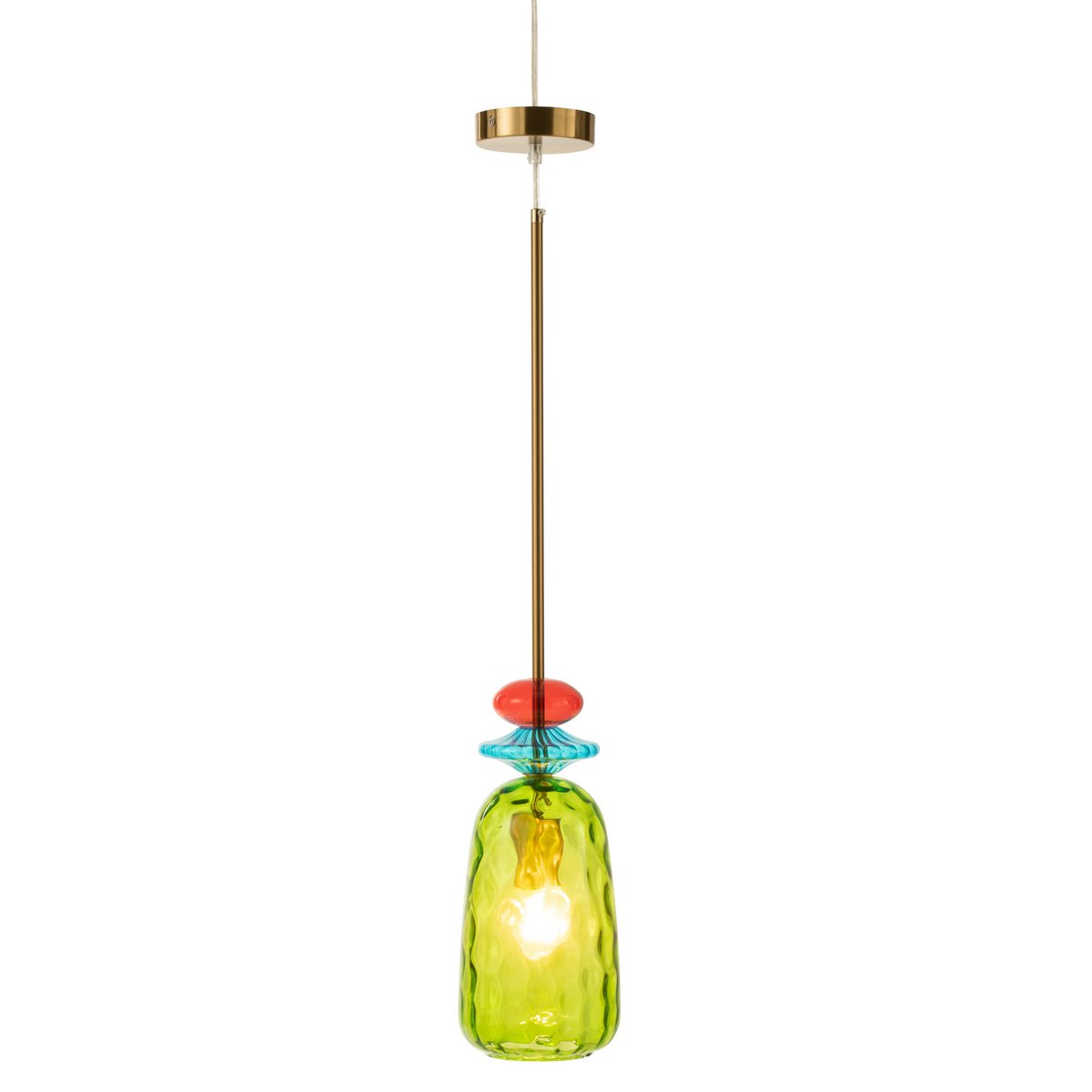 Lampe à plafond J-Line Laurence en verre vert, vue de face