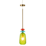Lampe à plafond J-Line Laurence en verre vert, vue de face