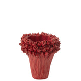 Vase Ambrosia en céramique rouge, vue de face avec détails élégants