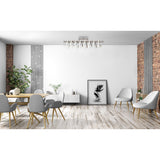 Plafond LED "Belleza", lampe à plafond en métal moderne et le plastique en nickel Matt et White, avec des LED fermement construites, 100 cm de long. L'éclairage idéal pour le salon, la salle à manger ou la cuisine.