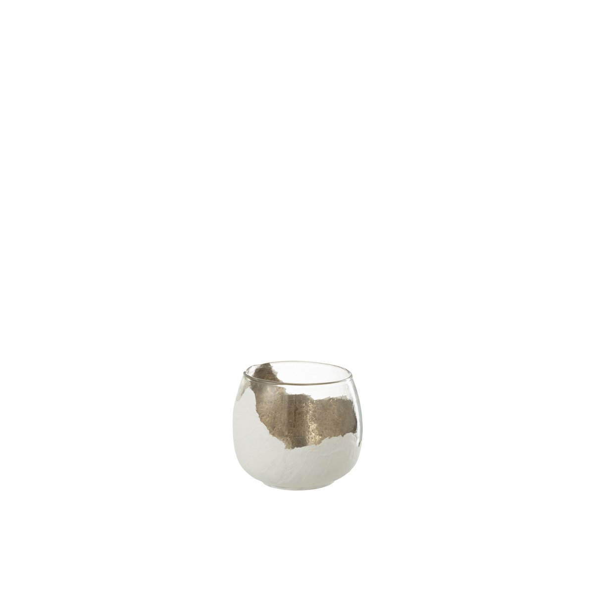 Vue latérale du bougeoir J-Line Wavy, mettant en avant sa finition en verre