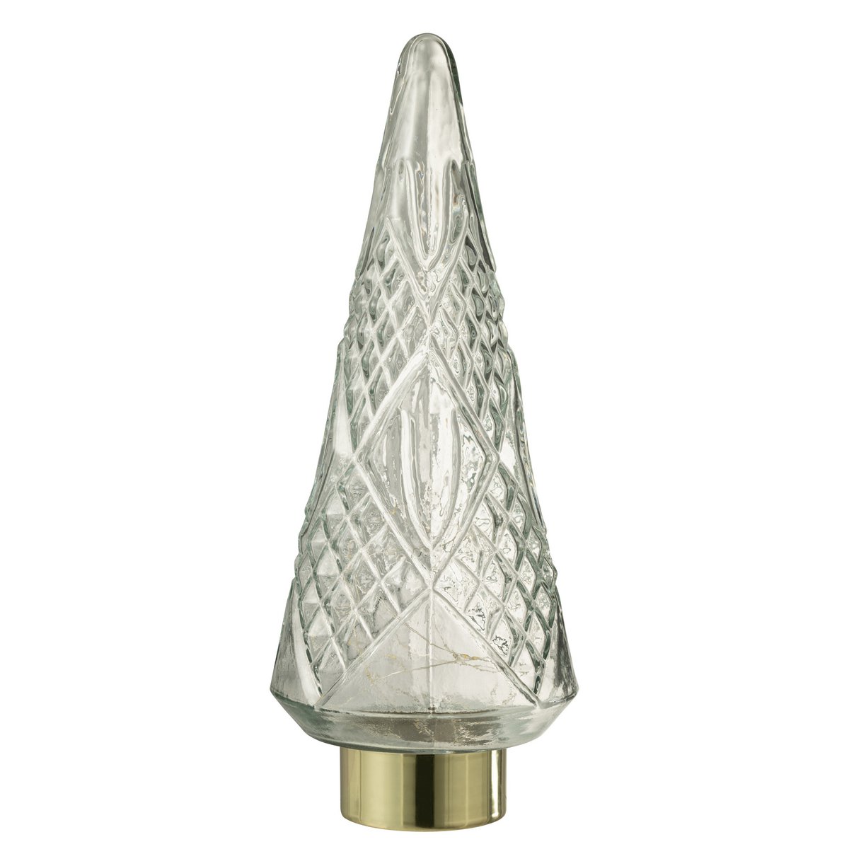 Vue rapprochée du sapin de Noël J-Line, détails en verre