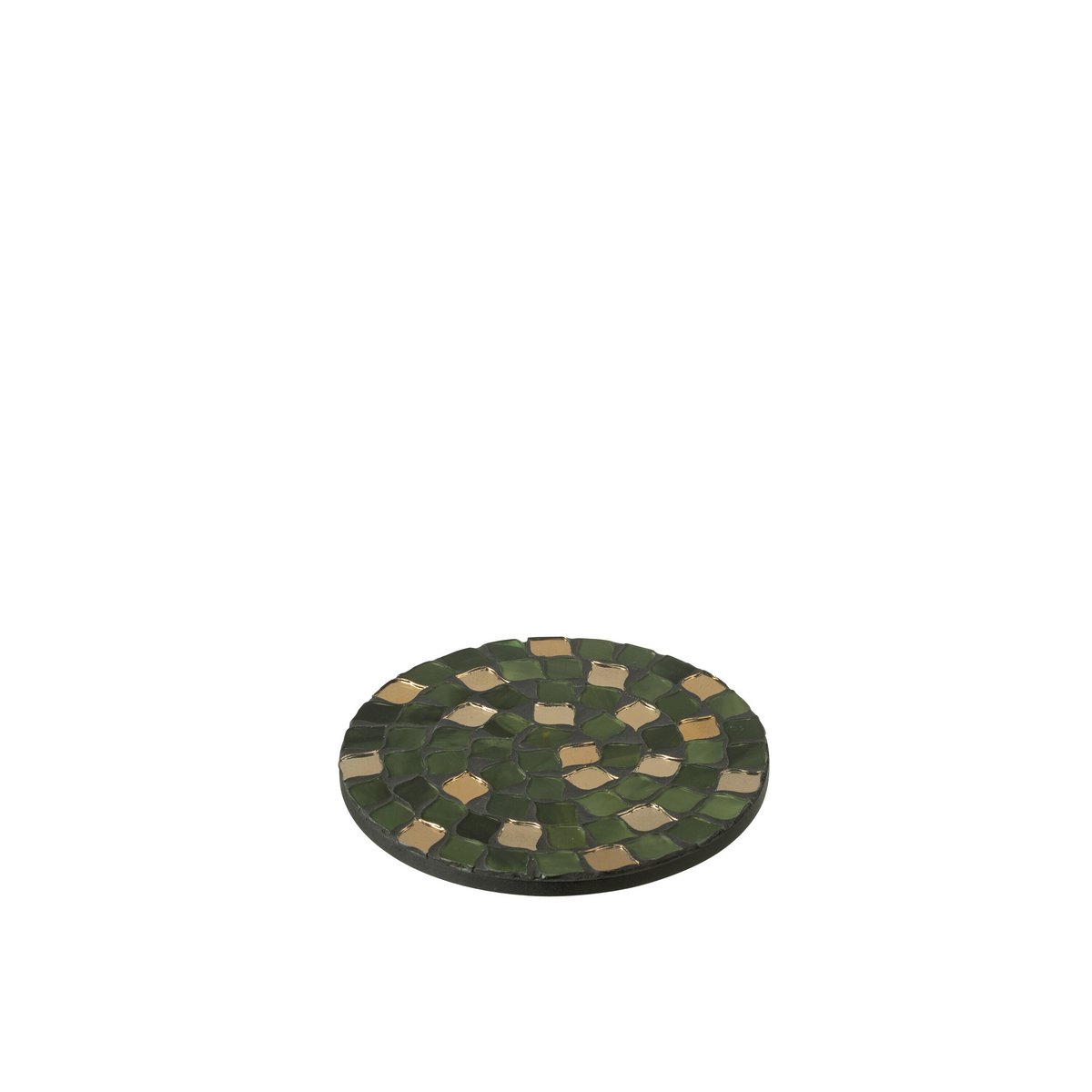 Plateau Mosaïque Vert Petit de J-Line - Design élégant et multicolore