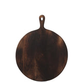 Planche à découper ronde J-Line en bois marron posée sur une table
